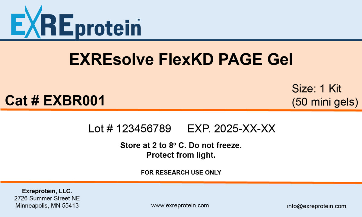 Product label for EXREsolve FlexKD Color PAGE Gel